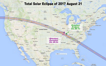 The solar eclipse will cross the U.S. from coast to coast, ending in Charleston, South Carolina.